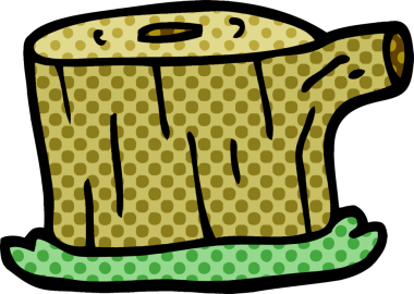 Bir insan tarafından çizilmiş karalama ağacı kütüğü.