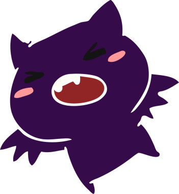 Bir insan tarafından çizilmiş kawaii sevimli yarasasının çizgi film çizimi