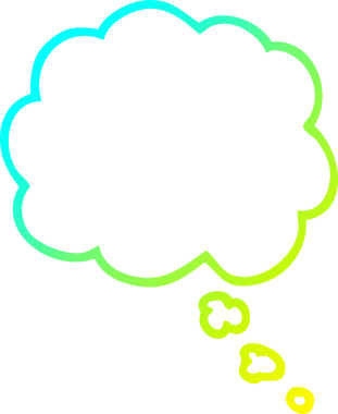 Bir insan tarafından çizilen karikatür ifade baloncuğunun soğuk gradyan çizimi