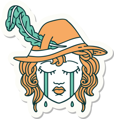 Bir insan tarafından çizilmiş ağlayan bir insan ozanın çıkartması.