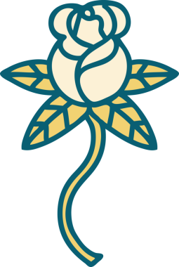 Bir insan tarafından çizilmiş bir çiçeğin ikonik dövme şekli