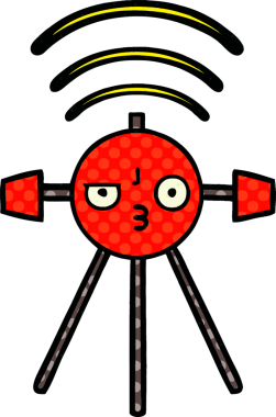 Bir insan tarafından çizilmiş bir uydunun çizgi roman tarzı