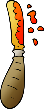 Karikatür reçeli bir insan tarafından çizilmiş bıçak yayıyor.