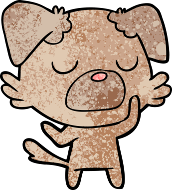 Bir insan tarafından çizilmiş çizgi film köpeği.