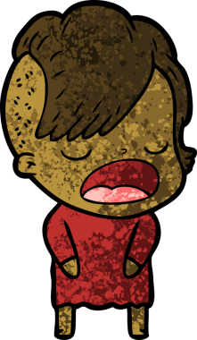 Bir insan tarafından çizilmiş havalı hippi kız çizgi filmi.