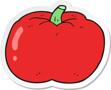 Bir insan tarafından çizilmiş bir domates etiketi.