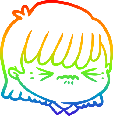 gökkuşağı gradyan çizgi çizimi bir insan tarafından çizilmiş bir kadın yüzü