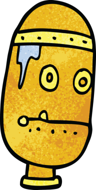 bir insan tarafından çizilmiş robot kafası.