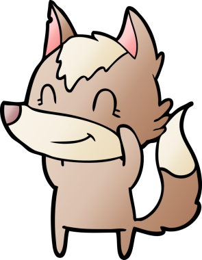 Bir insan tarafından çizilmiş dost canlısı bir kurt.