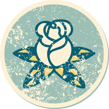 Bir insan tarafından çizilmiş tek bir gülün sembolik dövmeli görüntüsü.