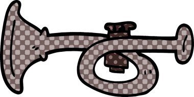 Bir insan tarafından çizilmiş karalama metal trompet.