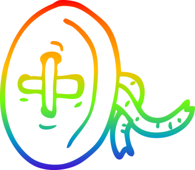 bir insan tarafından çizilmiş bir çizgi film düğmesinin çizimi