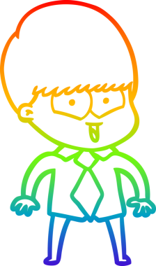 gökkuşağı gradyan çizgi çizimi bir insan tarafından çizilmiş mutlu bir çocuk