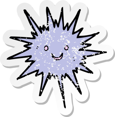 Bir insan tarafından çizilmiş deniz kestanesinin gerilmiş çıkartması.