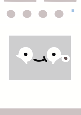 Bir insan tarafından çizilmiş mutfak fırınının düz renkli retro karikatürü