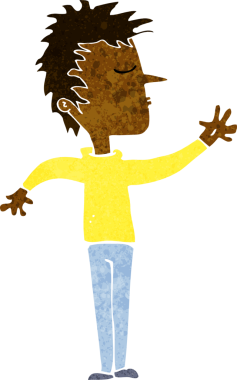 Bir insan tarafından çizilmiş, umursamaz bir çizgi film.