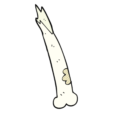 Bir insan tarafından çizilmiş serbest çizilmiş kırık bir kemik.