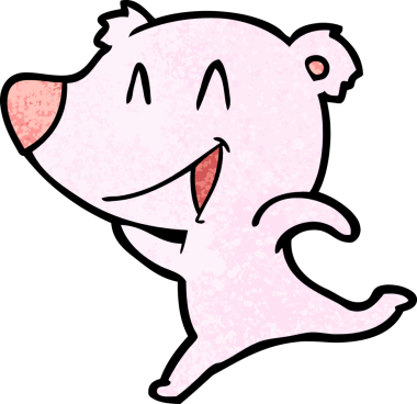 Bir insan tarafından çizilmiş gülen ayı çizgi filmi.