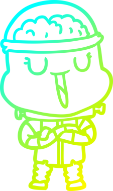 Bir insan tarafından çizilmiş mutlu çizgi film robotu çizimi.