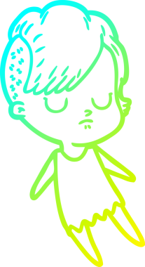 Bir insan tarafından çizilmiş bir karikatür kadın çizimi.