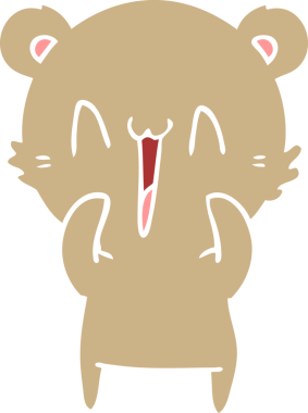 Mutlu ayı düz renkli çizgi film bir insan tarafından çizildi.