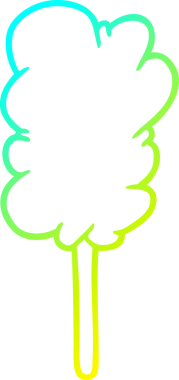 Bir insan tarafından çizilen çubuğa çizilmiş bir pamuk helva çizgisi