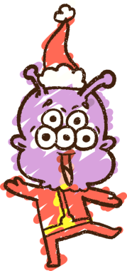 Bir insan tarafından çizilen Noel Uzaylı Tebeşiri