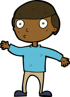 Bir insan tarafından çizilmiş çizgi film el sallayan adam.