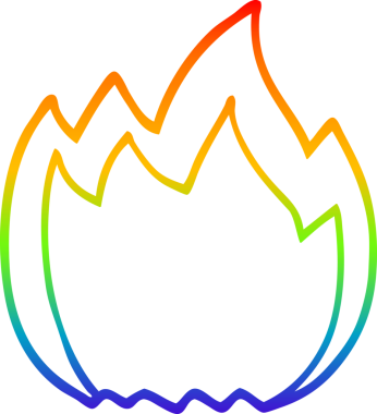 gökkuşağı gradyan çizgi çizimi Bir insan tarafından çizilmiş açık alev çizgi