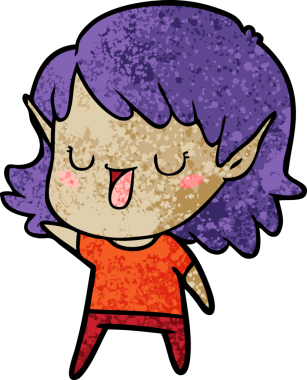 Bir insan tarafından çizilmiş bir elf kızı.