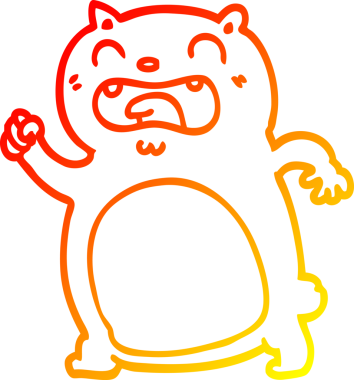 Bir insan tarafından çizilmiş çizgi film kedisinin sıcak çizgi çizimi