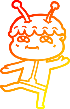 Bir insan tarafından çizilmiş sıcak çizgi film karakteri uzay adamı.