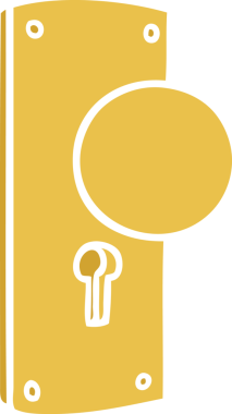 Bir insan tarafından çizilmiş bir kapı kolu karalaması.