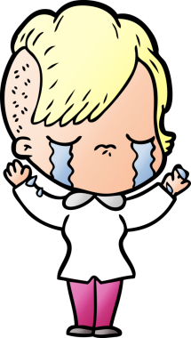 Bir insan tarafından çizilmiş ağlayan bir kız.