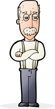 Çizgi film bir insan tarafından çizilmiş yaşlı bir adamı rahatsız ediyor.