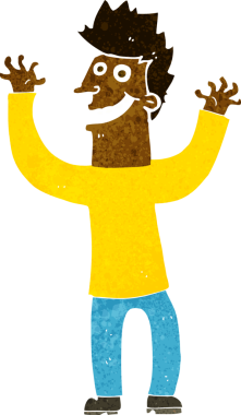 Bir insan tarafından çizilmiş heyecanlı bir çizgi film.