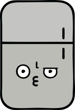 Bir insan tarafından çizilmiş buz dolabı karikatürü.