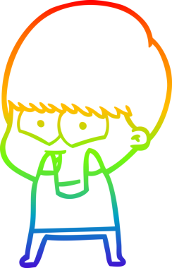 gökkuşağı gradyan çizgi çizimi bir insan tarafından çizilmiş mutlu bir çocuk