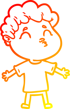 Bir insan tarafından çizilen çizgi film karakterinin sıcak çizgi çizimi