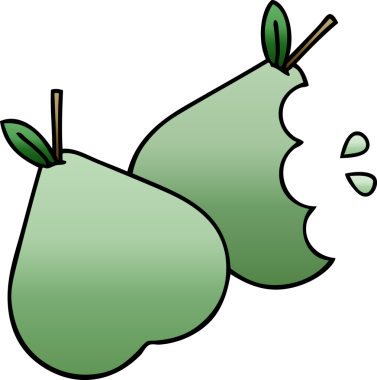 Bir insan tarafından çizilmiş yeşil armut renginde bir çizgi film.