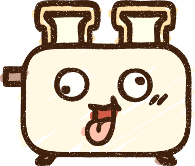 Bir insan tarafından çizilen komik tost makinesi tebeşiri.