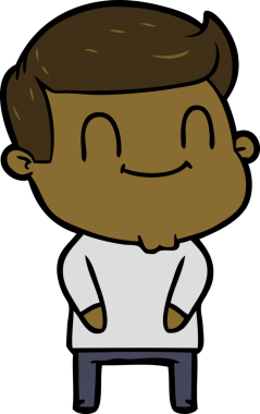 Bir insan tarafından çizilmiş mutlu bir adam.