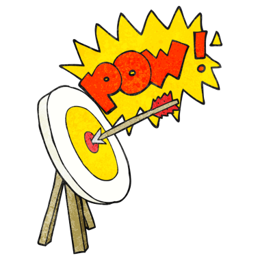 Bir insan tarafından çizilmiş el yazısı desenli okçuluk hedefi