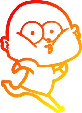 Bir insan tarafından çizilmiş kel bir adamın sıcak çizgi çizimi.