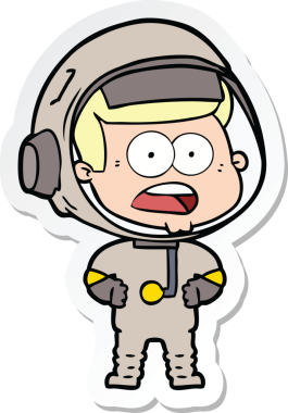 Bir insan tarafından çizilen bir karikatür çıkartması astronotu şaşırttı.