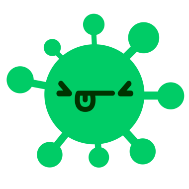 Bir insan tarafından çizilmiş kızgın bir virüs.