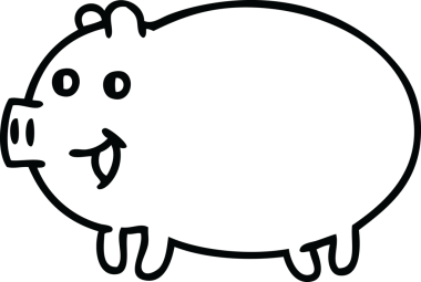 Bir insan tarafından çizilmiş bir domuz çizimi.