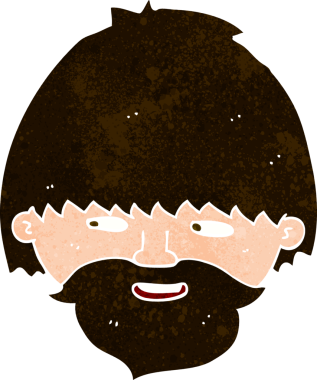 Bir insan tarafından çizilmiş sakallı bir adam.