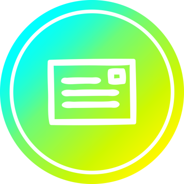 Zarf harfi dairesel simgesi, bir insan tarafından çizilen havalı gradyan bitiş