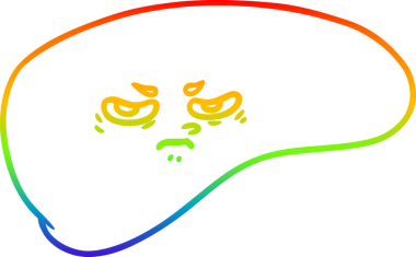 Bir insan tarafından çizilmiş karaciğerin çizimi.